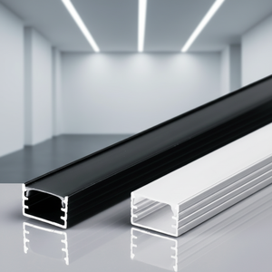 Rail lumineux LED 1510MM, 100CM, aluminium argenté noir avec couvercle en PC, canal pour bande LED 12MM, profilé lumineux linéaire LED - Product Image 1