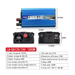 Inversores Personalizados de 12V a 220V, Convertidores de Energía de 500W/1000W/2000W - Product Image 6
