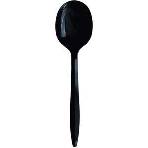 Cuchara de Sopa Desechable de Polipropileno Negro de Peso Medio, Envuelta Individualmente, 1000 Unidades/Cartón - Product Image 4