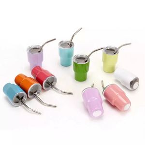 Light Mini Stainless Steel Car Tumbler <b>Reusable</b> <b>Straw</b> for Outdoor Travel Use - Product Image 1