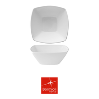Bol à salade Eclipse blanc 22,4 × 22,4 cm carré en verre par Bormioli Rocco