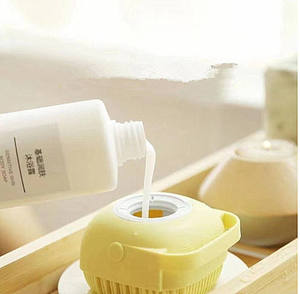 Cepillo de <span class=keywords><strong>mensaje</strong></span> de baño corporal de silicona de alta calidad Material suave cepillo de baño sensorial redondo para bebé - Product Image 6