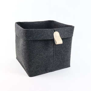 Thick Felt Storage Basket Rectangle Light Gray Dark Gray Clothing Organizer Eco Friendly Minimalist Standing Type Non Woven - Product Image 4