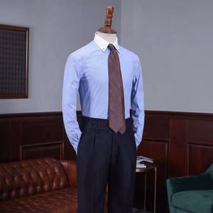 OEM MTM camicie personalizzate da <span class=keywords><strong>uomo</strong></span> con colletto e polsino abbinati su misura per smoking camicie a <span class=keywords><strong>righe</strong></span> diagonali linea con colletto a fascia - Product Image 2