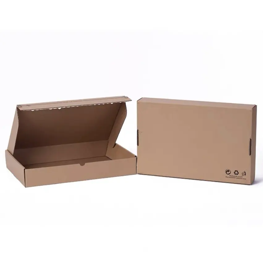 Cajas de envío reciclables marrones lisas para pequeñas empresas Cajas de cartón corrugado pequeño para embalaje Cajas de cremallera de regalo