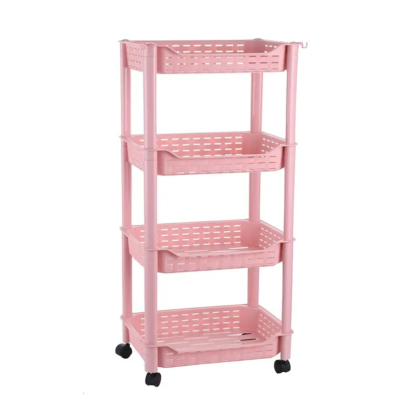 Movable storage racks shelving units spice rack organizer kitchen organizer rack storage shelf with trolley design