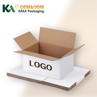 Boîtes d'emballage en carton ondulé personnalisées avec logo blanc KAKA, pliables et écologiques pour l'expédition commerciale par courrier