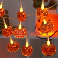 Guirlande lumineuse LED extérieure en plastique étanche, accessoires de décoration de fête pour Halloween, fantômes, crânes, citrouilles, lanternes de festival
