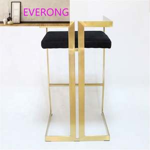 Tabouret de <span class=keywords><strong>bar</strong></span> haut en acier inoxydable doré de luxe, en tissu, style <span class=keywords><strong>bistrot</strong></span> moderne, fabriqué en usine en gros - Product Image 4