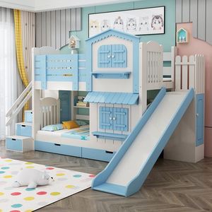 Hoomall — <span class=keywords><strong>lit</strong></span> superposé pour enfants, en bois massif, multifonctionnel, château coulissant, pour enfants - Product Image 3