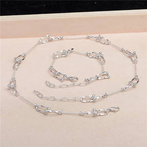S925 <b>Silver</b> DIY Roadway <b>Set</b> 8-Bead U-Shape <b>Necklace</b> Hole 3-Bead Double Bracelet Empty Stand 5582 Fashion Jewelry Accessories - Product Image 1