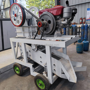 Небольшой портативный дизельный двигатель мобильный камень щековая дробилка машина с вибрационным экраном каменная дробилка - Product Image 3