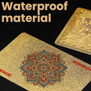 Jeu de Mahjong et de <span class=keywords><strong>Poker</strong></span> en Plastique Anti-plis, Cartes Dorées Étanche, <span class=keywords><strong>Table</strong></span> de Jeu pour Bars et Fêtes - Product Image 6