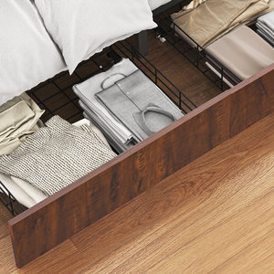 Kainice hiện đại đơn & đôi kim loại gỗ lưu trữ khung giường cho phòng ngủ khách sạn trường học - Product Image 4