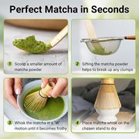 Vente chaude de service à thé Matcha de qualité supérieure brosse à fouet en bambou traditionnelle faite à la main pour une utilisation cérémonielle best-seller de Bambus