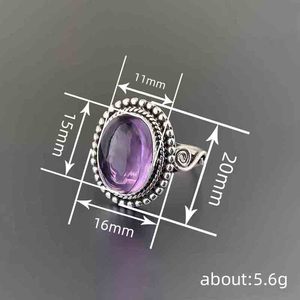 Anello Vintage Viola, Gioiello da Dito alla Moda per Donne, Regalo per Uso Quotidiano - Product Image 4