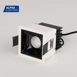 Flush Dapat Diredupkan Persegi Lampu Tersembunyi, Led Downlight Dalam Ruangan Komersial Aluminium Multi-Head Cob Led Downlight Tersembunyi 7W 13W 19W 22W 26W