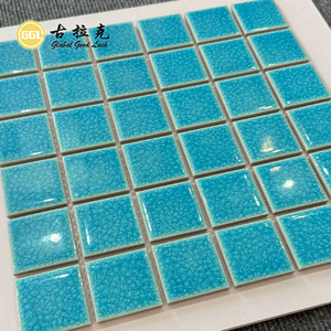 <span class=keywords><strong>Carreaux</strong></span> de mosaïque en céramique premium bleus à <span class=keywords><strong>double</strong></span> craquelure, résistants à l'eau, motif parquet pour piscine, villa, mur d'accentuation - Product Image 3
