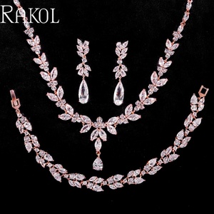 Rakol SP3386คุณภาพสูงต่างหูสร้อยคอแหวนสร้อยข้อมือลูกบาศก์ Zirconia ชุดเครื่องประดับงานแต่งงาน - Product Image 6