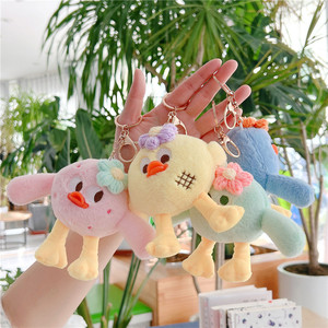 Mignon jouet en <span class=keywords><strong>peluche</strong></span> monstre aux yeux de <span class=keywords><strong>mochi</strong></span>, petit poulet porte-clés, breloque de sac oiseau de dessin animé en coton PP - Product Image 1