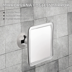 MIRRORVANA กระจกอาบน้ำแบบไร้ฝ้า รุ่นอัพเกรดพร้อมจุกดูดสุญญากาศ ขยายภาพ 1 เท่า รูปทรงสี่เหลี่ยม ด้านเดียว ขนาด 6.3 x 6.3 นิ้ว (กรอบโครเมียม) - Product Image 2
