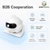 Robot compagnon intelligent pour animaux de compagnie ABS 5000 mAh avec vidéo HD, vision nocturne infrarouge, patrouille automatique, jeu laser et interaction vocale