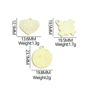 Charmes en émail en forme <span class=keywords><strong>de</strong></span> <span class=keywords><strong>coeur</strong></span> rond irrégulier Puzzle pendentifs en alliage pour collier à faire soi-même Bracelet boucles d'oreilles porte-clés - Product Image 6