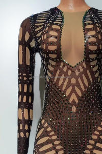 Seaweed Tight And Sexy Full Diamond Pattern Pantalones de una pieza DjDs Guest <span class=keywords><strong>Gogo</strong></span> Nightclubs Bars Disfraces de actuación - Product Image 4