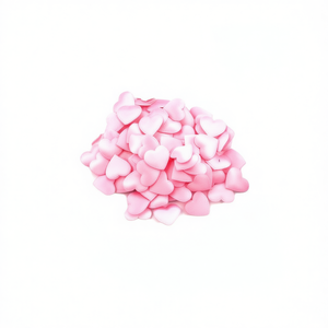 Coriandoli a Forma di Cuore in Tessuto Ilan 1.3mm Rosa 100pz Decorativi - Product Image 1