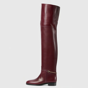 Simple Design Round Toe Shoes Over Knee High Women Flat Long <b>Boots</b> Wide Top Thigh High <b>Boots</b> for Ladies - Product Image 1