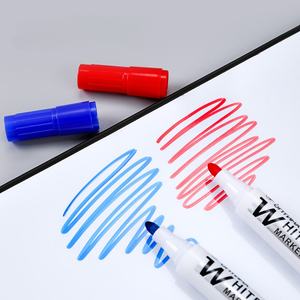 Marqueurs pour tableau blanc pour le bureau et l'école, <span class=keywords><strong>encre</strong></span> effaçable à l'air, couleurs bleu/noir/rouge, pointe pinceau de 2 mm, non toxique et résistant à la <span class=keywords><strong>d</strong></span>écoloration - Product Image 2