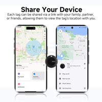 Mini localisateur étanche MiLi Mitag double système LBS GPS anti-perte pour suivi d'animaux, vélos électriques et sacs à dos, compatible avec l'application Find My