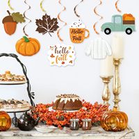 Décorations suspendues pour fête d'automne, décorations de fête d'automne « Hello Fall », camion à feuilles de citrouille pour fournitures de décoration de fête d'automne
