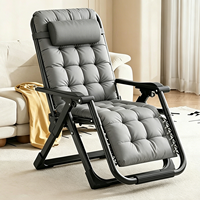 Fauteuil inclinable portable en acier inoxydable avec repose-pieds épaissi, chaise lune réglable multi-positions en tissu Oxford pour la plage et l'extérieur