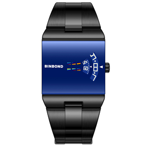 BINBOND 2026 Nouvelle Montre Homme Boîtier Rectangulaire Tendance Quartz Bracelet Acier Inoxydable Montre-Bracelet pour Hommes - Product Image 6