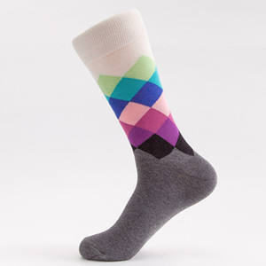 100% <span class=keywords><strong>haute</strong></span> Qualité Coton <span class=keywords><strong>Fantaisie</strong></span> Hommes Chaussettes de Travail avec Diamant Robe Chaussettes Coffret cadeau - Product Image 6