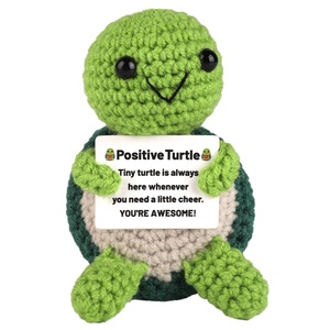 Tortue à énergie positive, mini tortue tricotée, tortue en crochet pour le soutien émotionnel, cadeau motivant, décoration de fête (vert) - Product Image 1