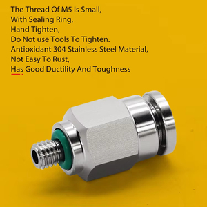 وصلات خراطيم هوائية من الفولاذ المقاوم للصدأ 304، موصلات أنابيب هوائية PC PCF <span class=keywords><strong>PL</strong></span> PLF PB، مقاسات 1/8 و1/4 و3/8 و1/2 بوصة BSP، وصلات أنابيب سريعة التحرير - Product Image 5