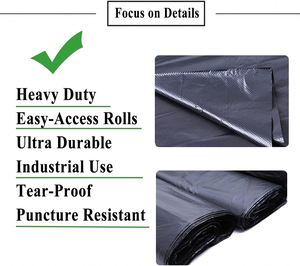 55 95 100 Gallon Large Black Heavy Duty 3 Mil HDPE Side Gusset Disposable Trash <b>Bags</b> Heat Seal for Contractor Industrial Lawn - Product Image 3