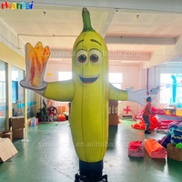 Gloeiende Opblaasbare Banaan Man Cartoon Opblaasbare Pop Custom Size Logo Opblaasbare Lucht Danser Banaan Voor Fruit Winkel Promotie