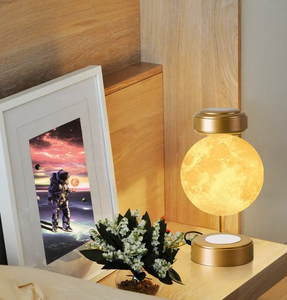 Lampe de Nuit Lunaire Magnétique Flottante 3D Imprimée Moderne, Corps en ABS, Source Lumineuse LED, Contrôle Tactile, Rechargeable USB, Idéale pour Hôtels - Product Image 2