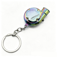 Nouveau porte-clés mini turbine élégant, personnalisable, multicolore, de haute qualité, en alliage de zinc, fer et résine, avec LED, pour clés de voiture