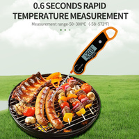 Termometer Makanan Digital Probe Daging Memastikan Keamanan Makanan Desain Logam Tahan Air Pengukuran Akurat 0,5C untuk Memanggang BBQ
