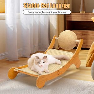 Legend Private Label <span class=keywords><strong>Cat</strong></span> <span class=keywords><strong>Mini</strong></span> Hamaca Silla de playa 3 en 1 <span class=keywords><strong>Cat</strong></span> Scratcher Lounge Cama de madera para mascotas con almohadilla de sisal extraíble y juguete - Product Image 5