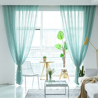 Pot croisé épaissi-lin de ventre fini rideau de gaze salon chambre fenêtre écran moderne simple plaine pure rideau.