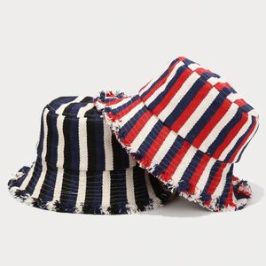 2024 New Korean Version Quilted Distressed Edged Bucket <b>Hat</b> Women Lady Autumn Popular Herringbone Sunshade Bucket <b>Hat</b> - Product Image 2