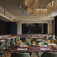 Ensemble de canapés de restaurant en tissu de style luxueux avec table et chaises, mobilier de restaurant occidental commercial