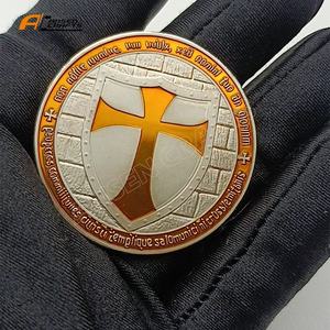 Metall und benutzer definierte spezielle christliche Kirchen münze <span class=keywords><strong>Royal</strong></span> Cross Shield Knights Coin - Product Image 3