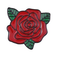 Badge en émail souple en forme de rose en métal noir teinté, de haute qualité, promotionnel, pour la vente en gros, fabriqué par le fabricant