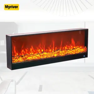 Myriver hitam api buatan perapian kayu berdiri bebas luar ruangan perapian dengan mantel
